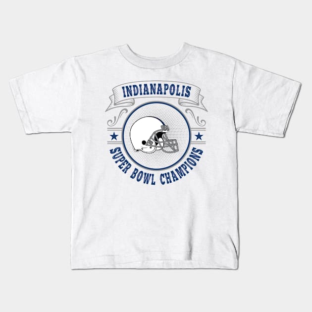 Indianapolis Super Bowl Champions Kids T-Shirt by genzzz72